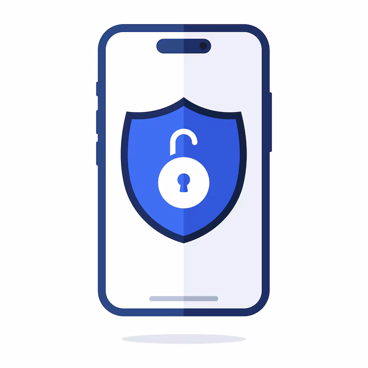 Cyber security shield with smart phone 78370 3595